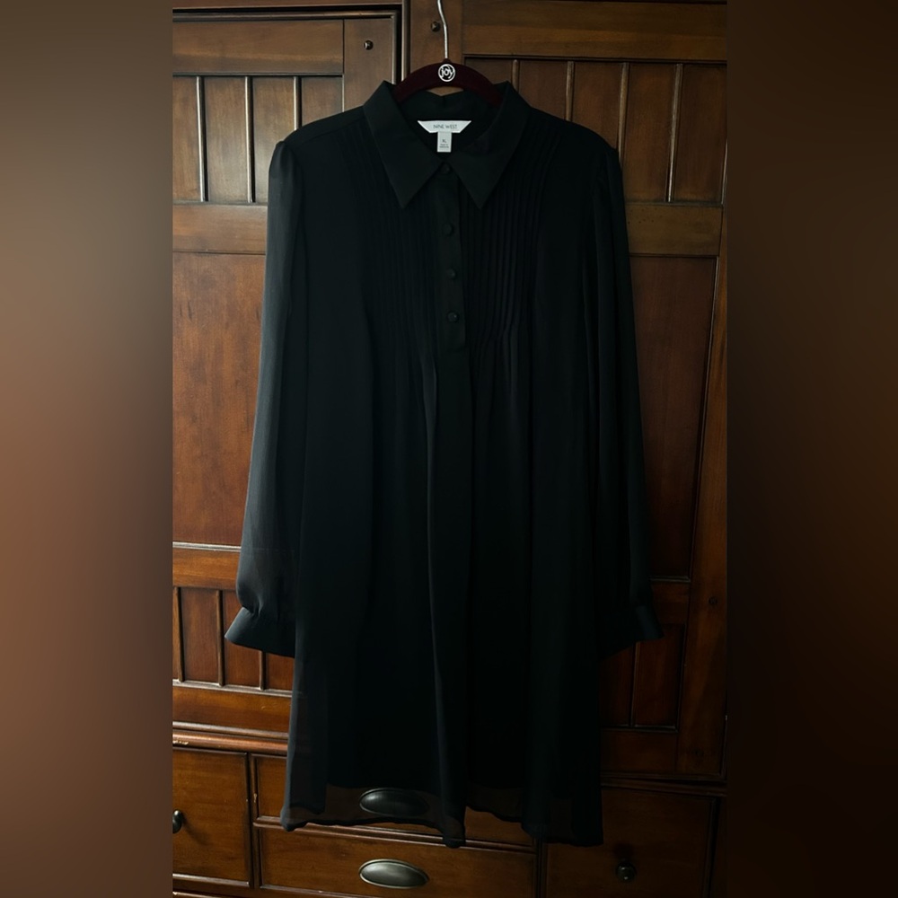 Nine West Classic Black Collared Dress